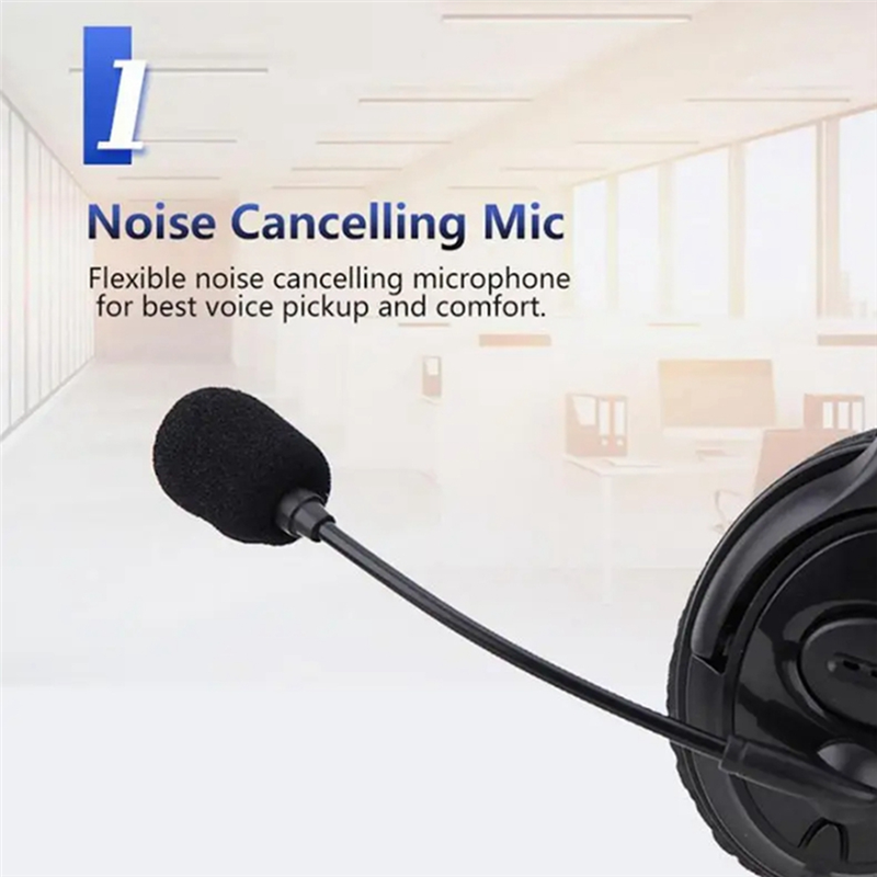 Wired USB Headset Computer Teaching Telephone Headset Suitable for Zoom Skype Office Call Center 1Set. 