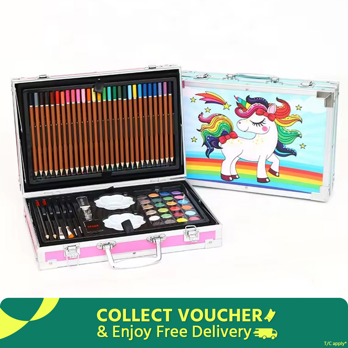 Artist Colour Set -Unicorn Color Box with Multiple Coloring Kit, Professional Drawing Color Pencils, Oil Pastel, Sketches, Water Colors and Acrylict Craft - Multicolor (BIG COLOR SET)
