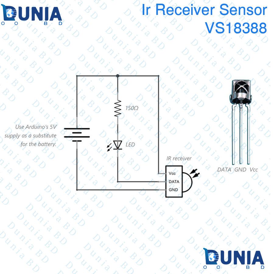 IR Receiver 3pin Infrared Sensor TSOP1838 VS18388 1838 38khz Module. 