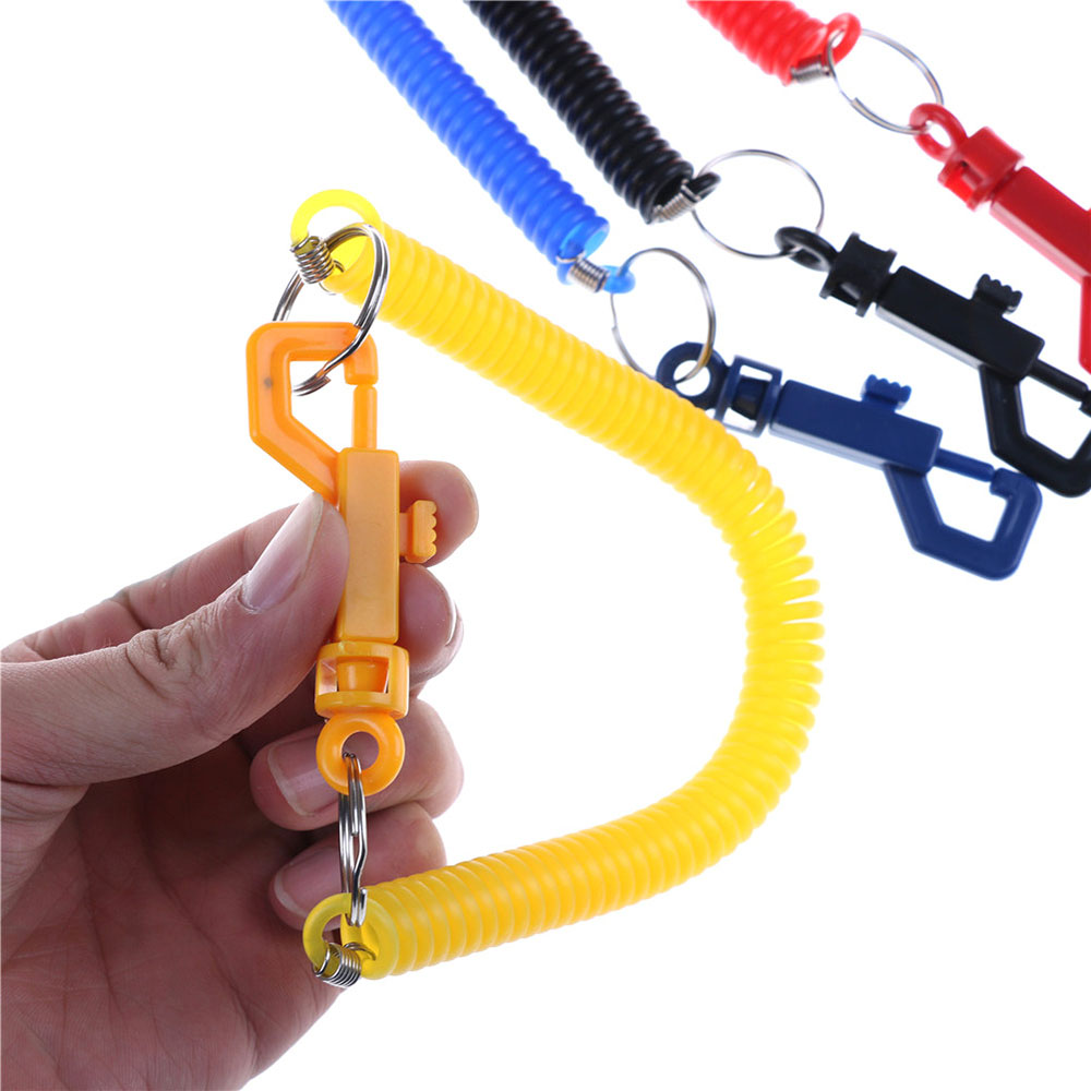 Coil Spring Spring Keychain Lightweight Colorful Stretchy Coil Key Ring Elastic P Buckle Stretchy Key Chain for Activities Use Key Organization Gift Option Fashion