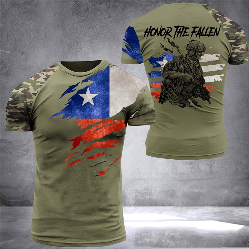 Chile Shirt Men's T-Shirt Tops 3D Printed Chilean Flag Tees Veteran Short Sleeve Male Summer O Neck Oversized Vintage Streetwear. 