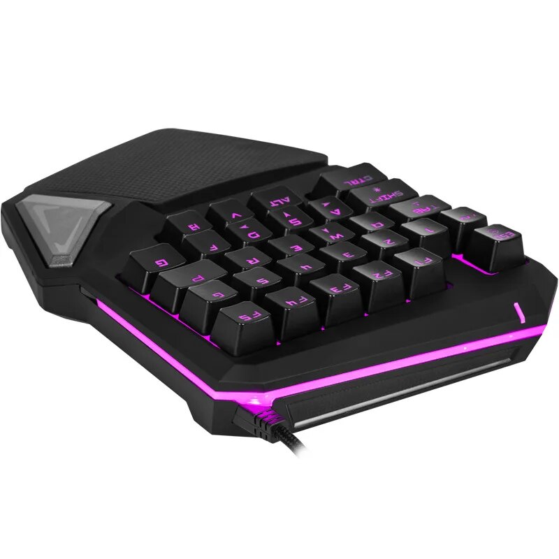 Left Hand Programmable Keys T9 Pro wired keypad Single Handed Game keyboard one hand Ergonomic Gaming Keypad For PUBG PC Laptop. 