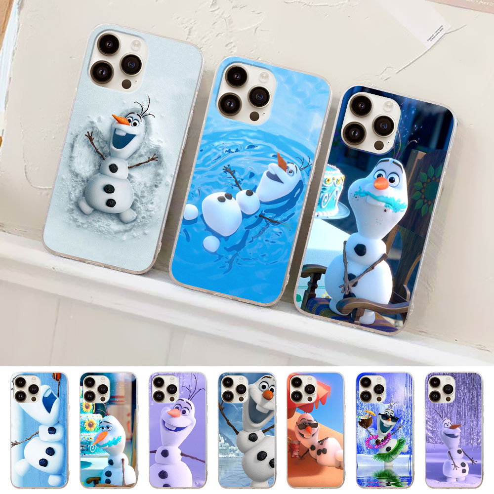Olaf Snowman Frozen Case for Apple iPhone 11 12 13 Mini 14 15 Pro Max 7 8 Plus X XS Clear TPU Phone Cover