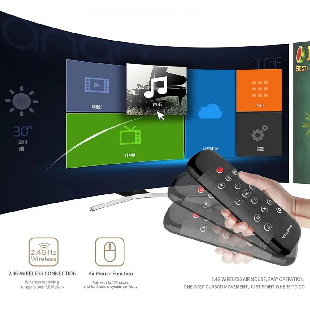 Wechip W2 Pro Air Mouse Voice Remote Control Microphone 2 4G Wireless Mini Keyboard for Smart TV Box PC. 