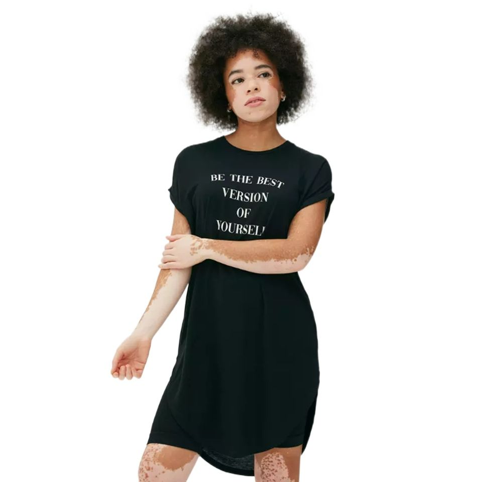 Primark Longline Print T-Shirt (Be the Best Version of Yourself)