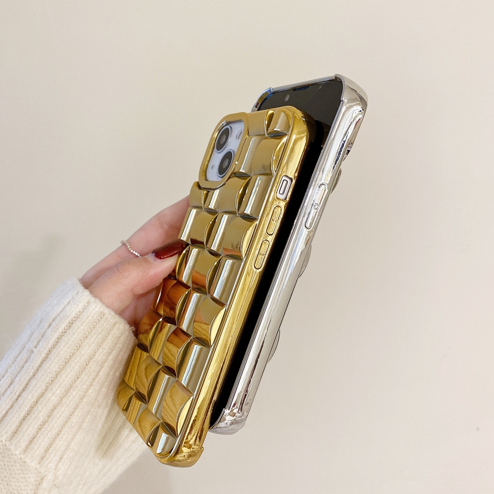 For iPhone 13 Pro Max Weave Texture Electroplated TPU Phone Case. 