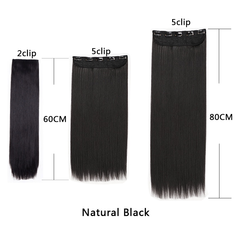 32inch Super Long Straight Hairpiece Invisible Natural Synthetic 5 Clip