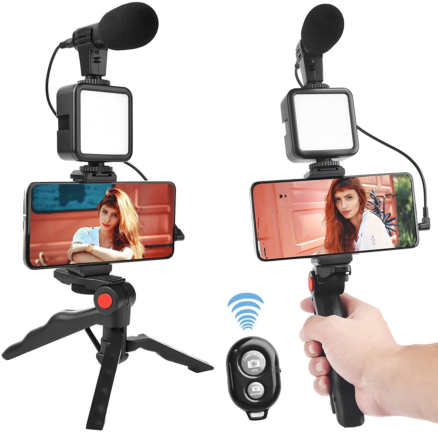 AY-49 remote control Video Kits Microphone LED Fill Light Mini Tripod. 