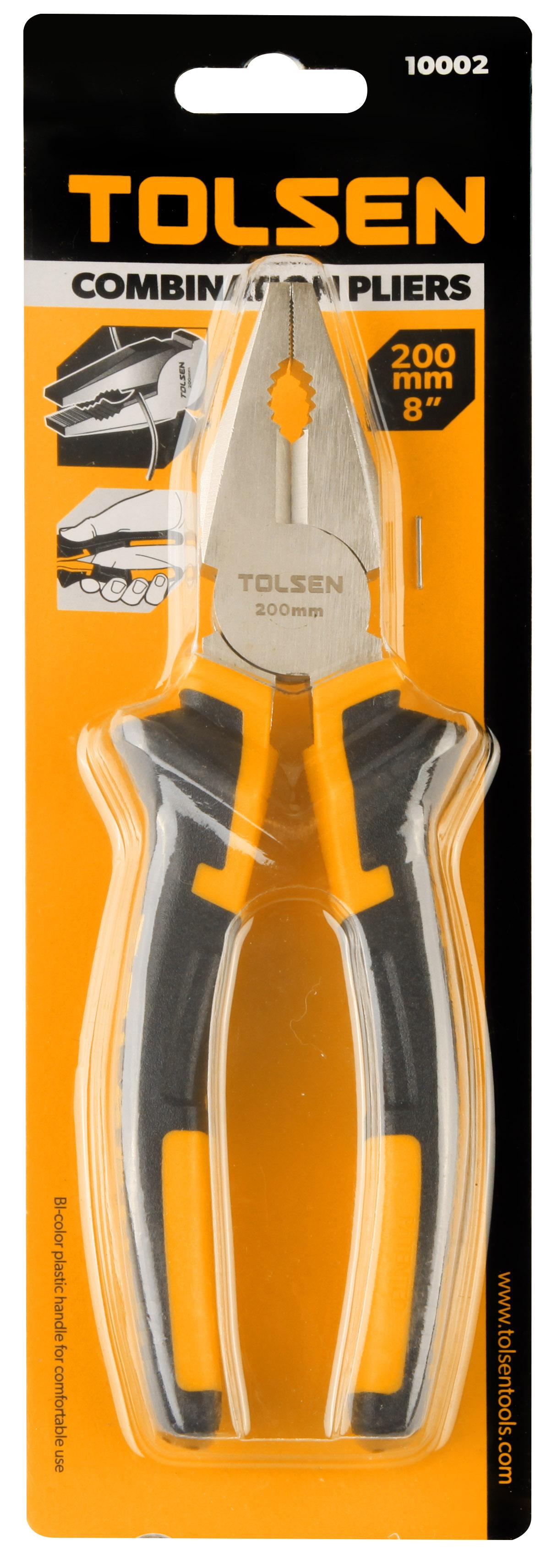 TOLSEN 8" Combination Pliers 8" (200mm) TPR Handle Model: 10002. 