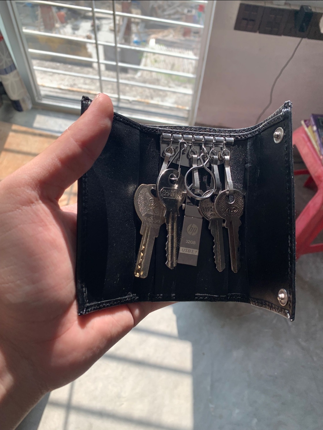Black Leathers Key Ring Folder Wallet For Men
