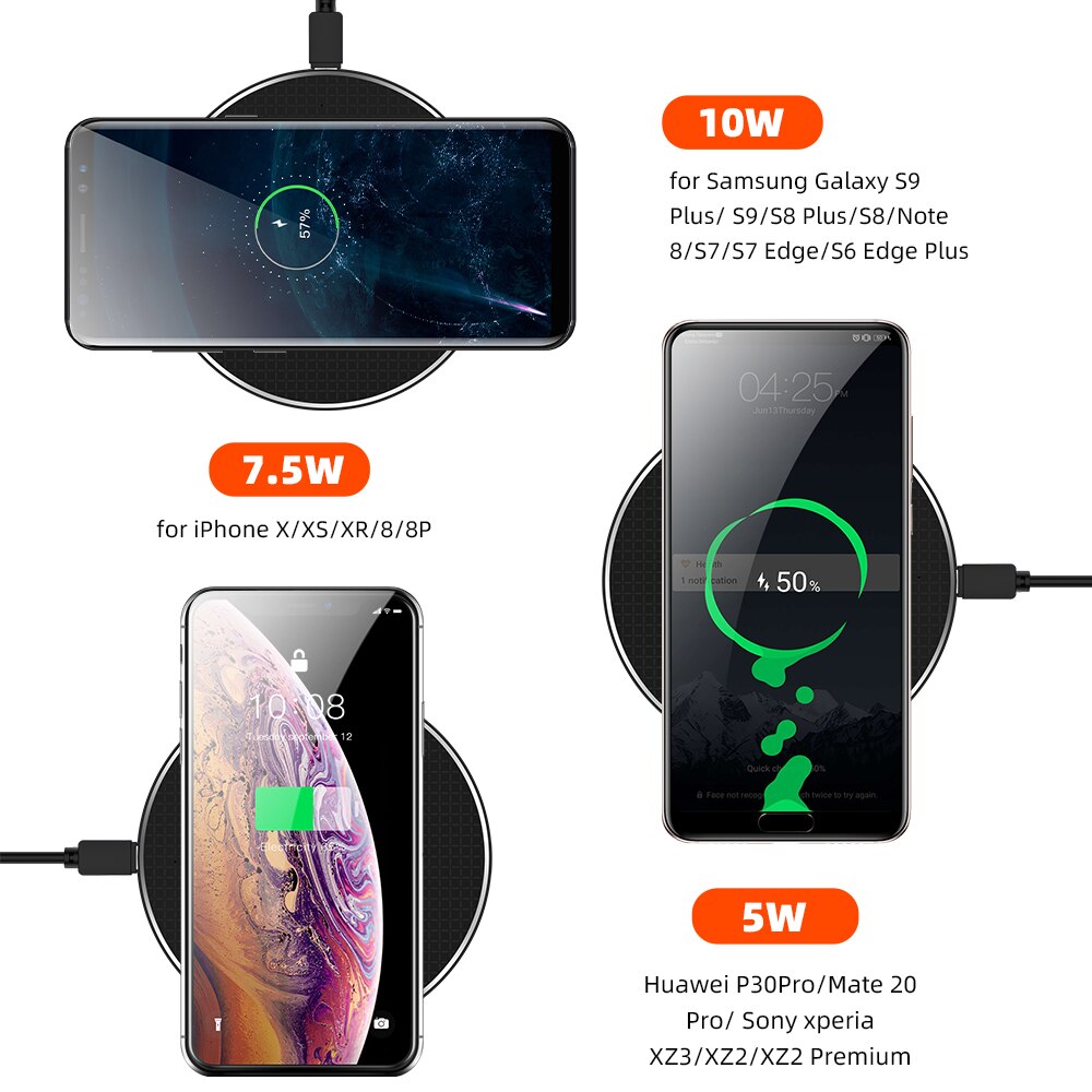 Qi Wireless Charger For Google NEXUS 4 5 6 7 POXEL 3 / Pixel 3 XL Fast Charging Pad For For LG V30/V30S/G2 ThinQ / G6+ Cubot P30 BQ. 
