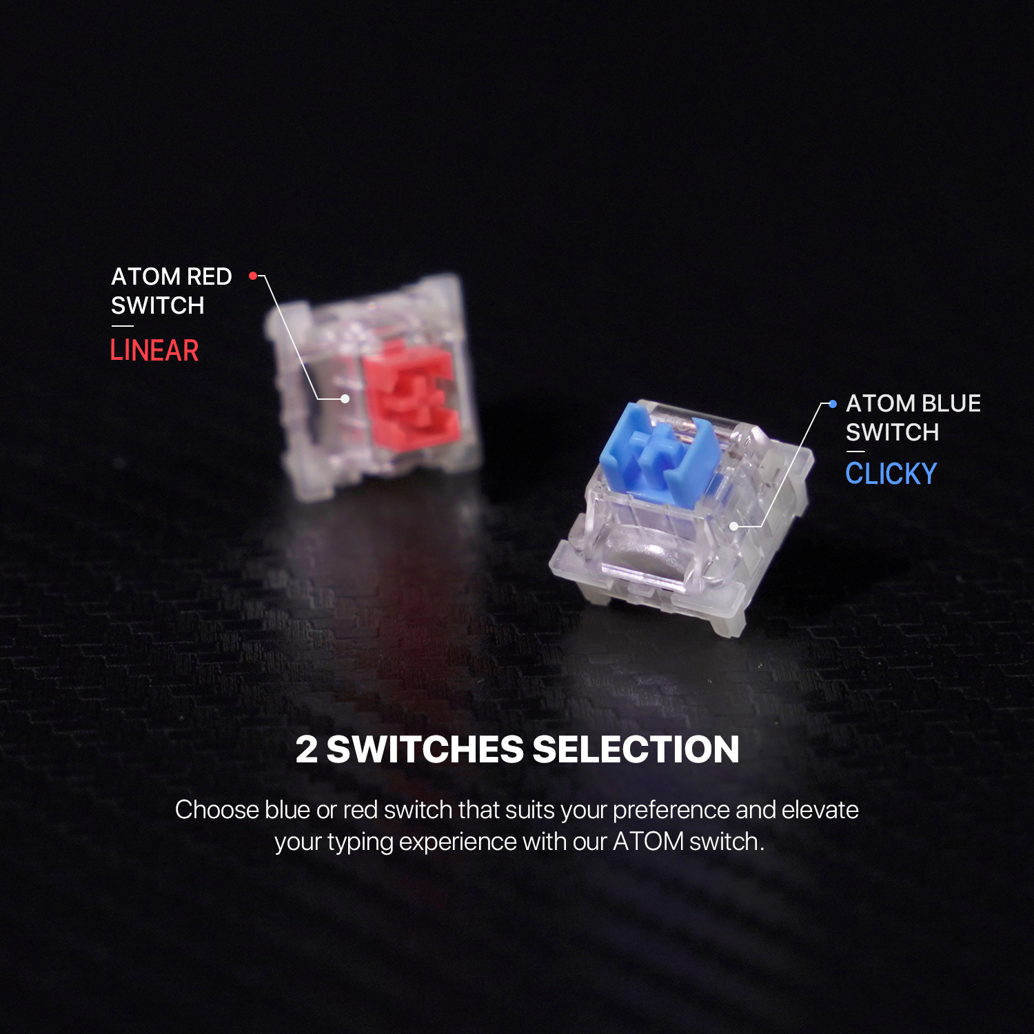 FANTECH ATOM63 MK874 V2 MECHANICAL GAMING KEYBOARD- MIZU SERIES Sky Blue And Navy Blue - Switch Blue-Red. 