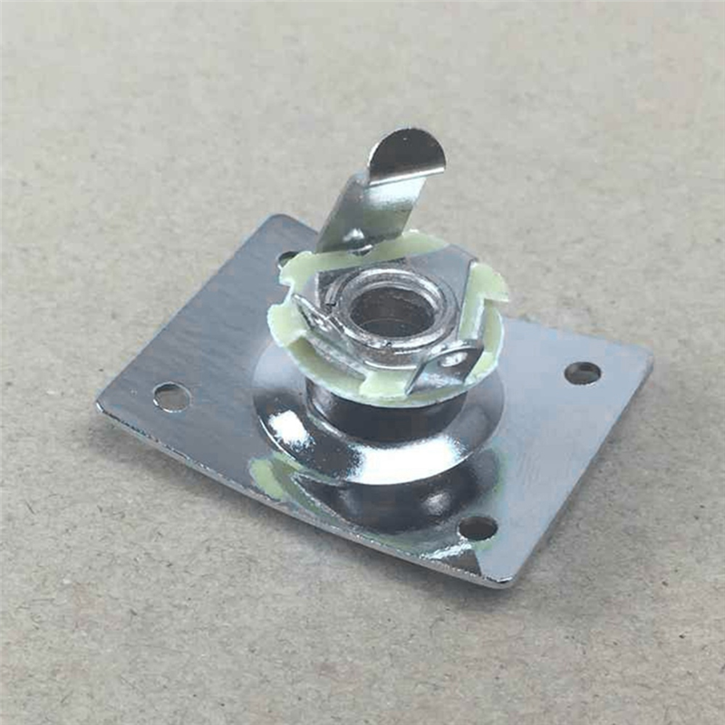 6Pcs Square Guitar Input Jack,Guitar Output Jack Plate, Bass Guitar Jack Socket, Electric Guitar Part Kit Silver