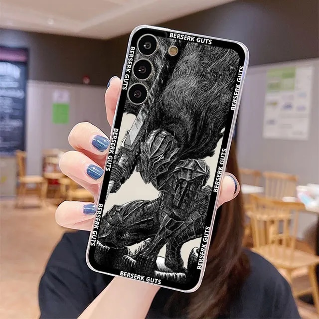Clear Case For Samsung Galaxy S23 S22 S21 FE S20 Ultra Plus S10 S9 Note 20 10 9 fundas Cover Japan Berserk Guts