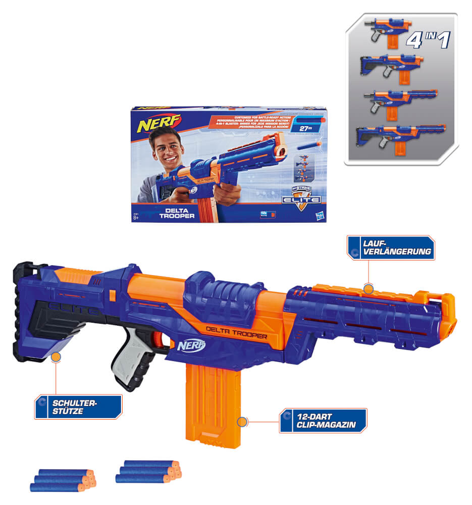 Super Kit Arma Nerf Delta Trooper + Colete + Acessórios + 90