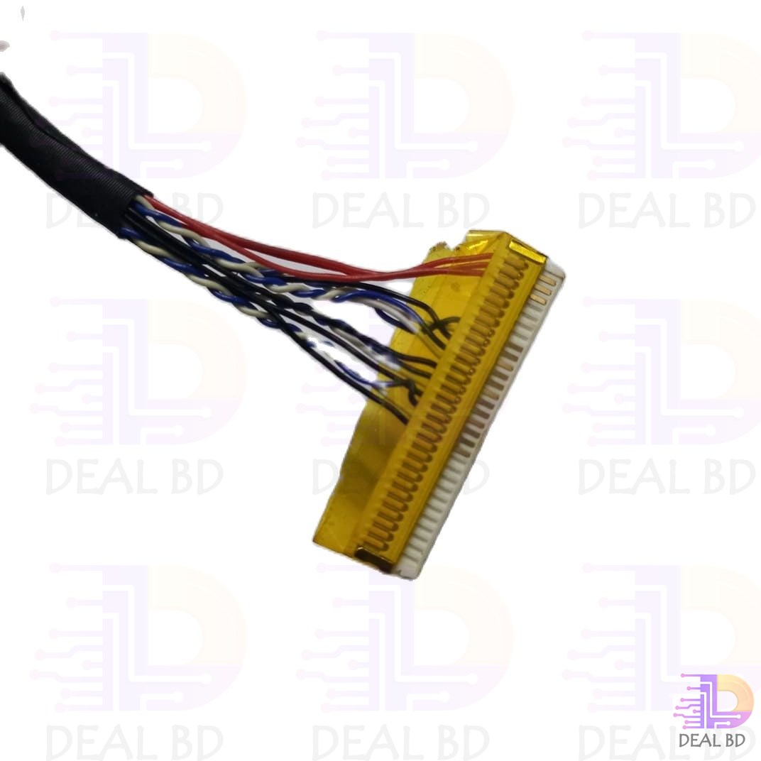 Universal FIX 30 Pin 1ch 6bit LVDS Connector Cables 26cm For LED LCD Display Panel Controller. 