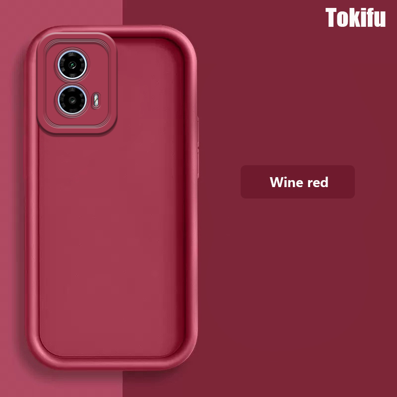 Tokifu For Motorola Moto G34 New Angel Eye Staircase Silicone Protective Case Solid Color Series All Inclusive Anti Drop Soft Case