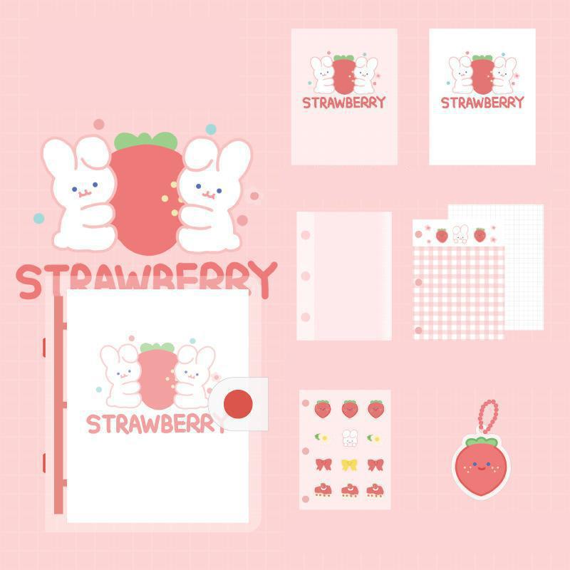【happy one】Mini Size Clear 3 Ring Loose-leaf Notebook Set School Supplies Ring Planner Presented By Kevin&sasa Crafts. 