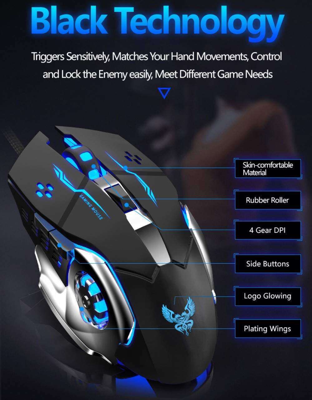 T9/G11/N3/C25 Dpi Adjustable Led Gaming Mouse - Customize Your Gaming Experience. 