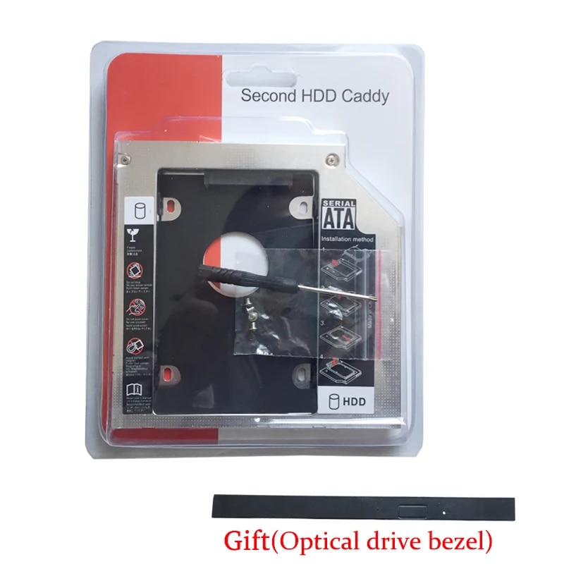 【YIYANGMAOYI111】SATA 2nd Hard Drive HDD Caddy Adapter for vaio SVF152 SVF15 FIT15 SVF153 SVF1541 SVF152A29V(Gift Optical drive bezel. 