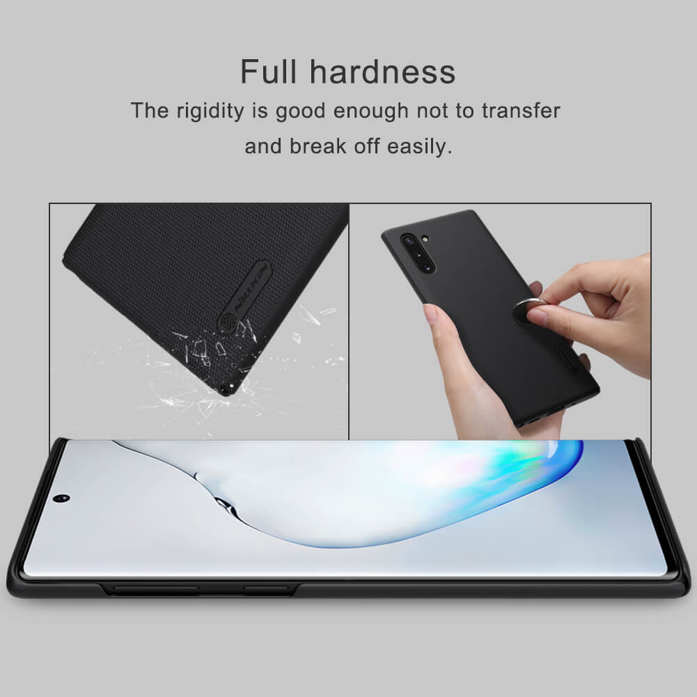 Nillkin ( Galaxy Note 10 and Note 10 5G  ) Super Frosted Shield Back Case Cover for Samsung Galaxy Note 10 and Note 10 5G Dust proof, Anti fingerprint, Wear resistant, Matte Finish, Comfortable Touch - Black. 