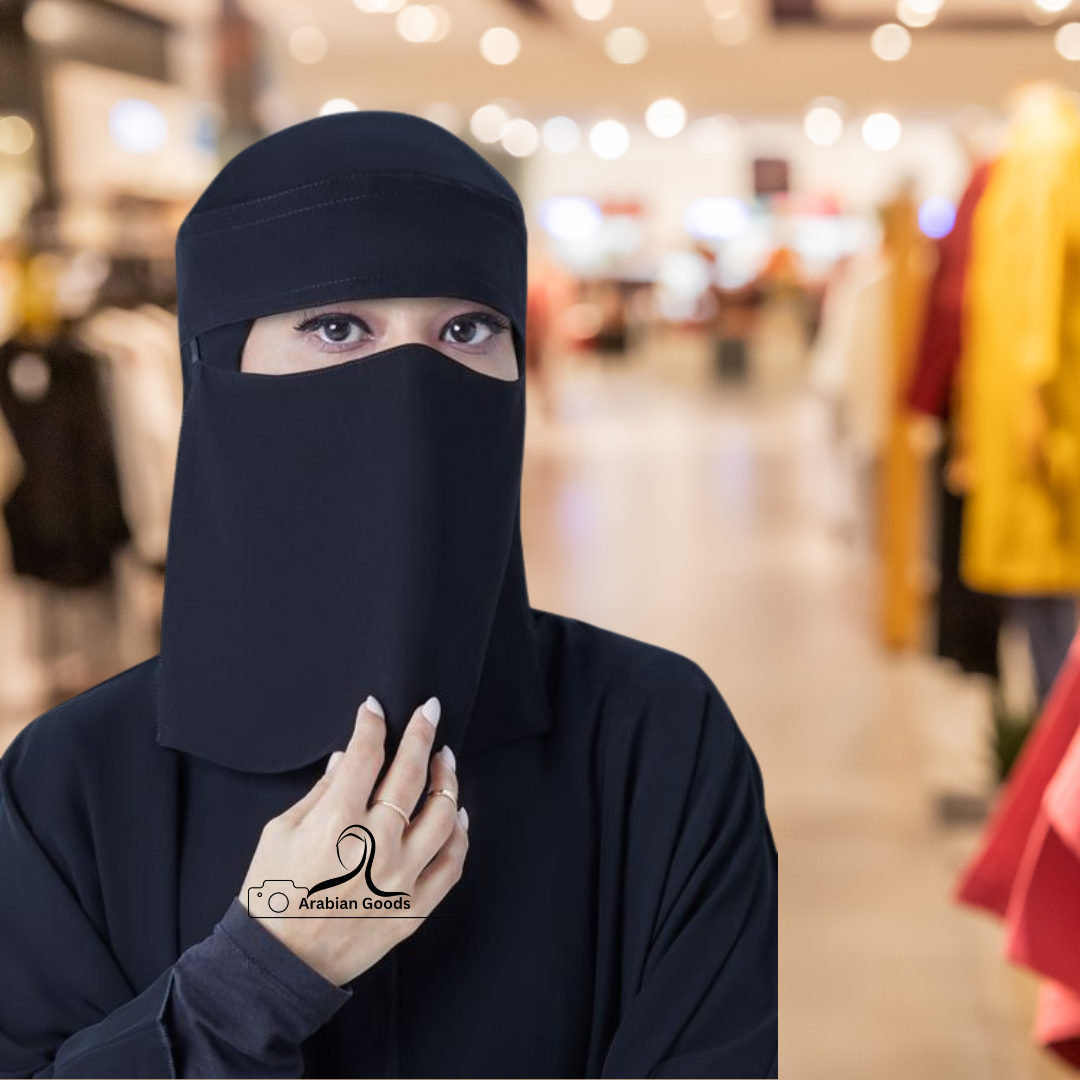 Saudi Niqab Style 1 Layer  Sort nekab | Premium Fabrics | Saudi Style Sort Nikab 1 Part