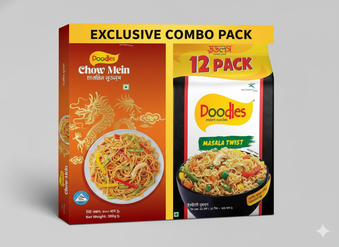 Doodles Instant Noodles (Masala Twist) 12 Pieces 992gm ( Doodled