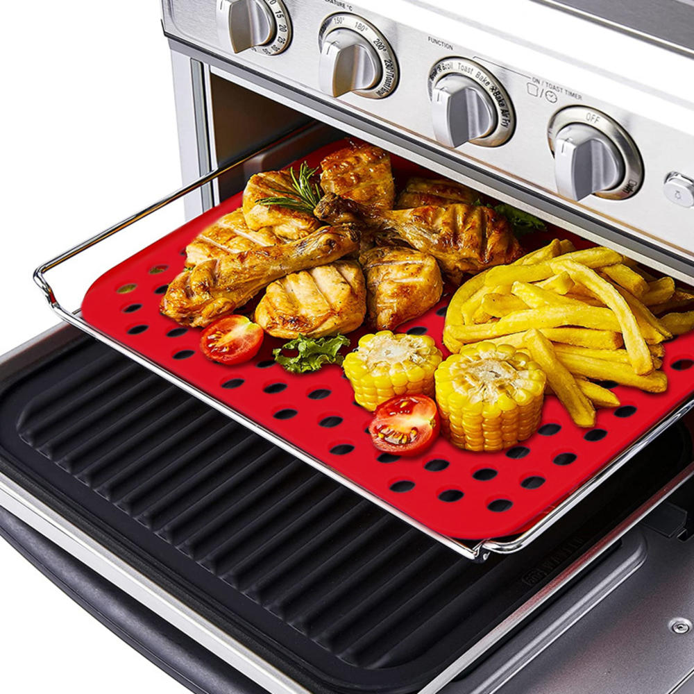 Food-grade Silicone pad Versatile Easy-to-clean Rectangular air fryer Heat-resistant DIY air fryer for Home cooking Baking and roasting Grilling and frying DIY cooking Suitable for all skill levels. 