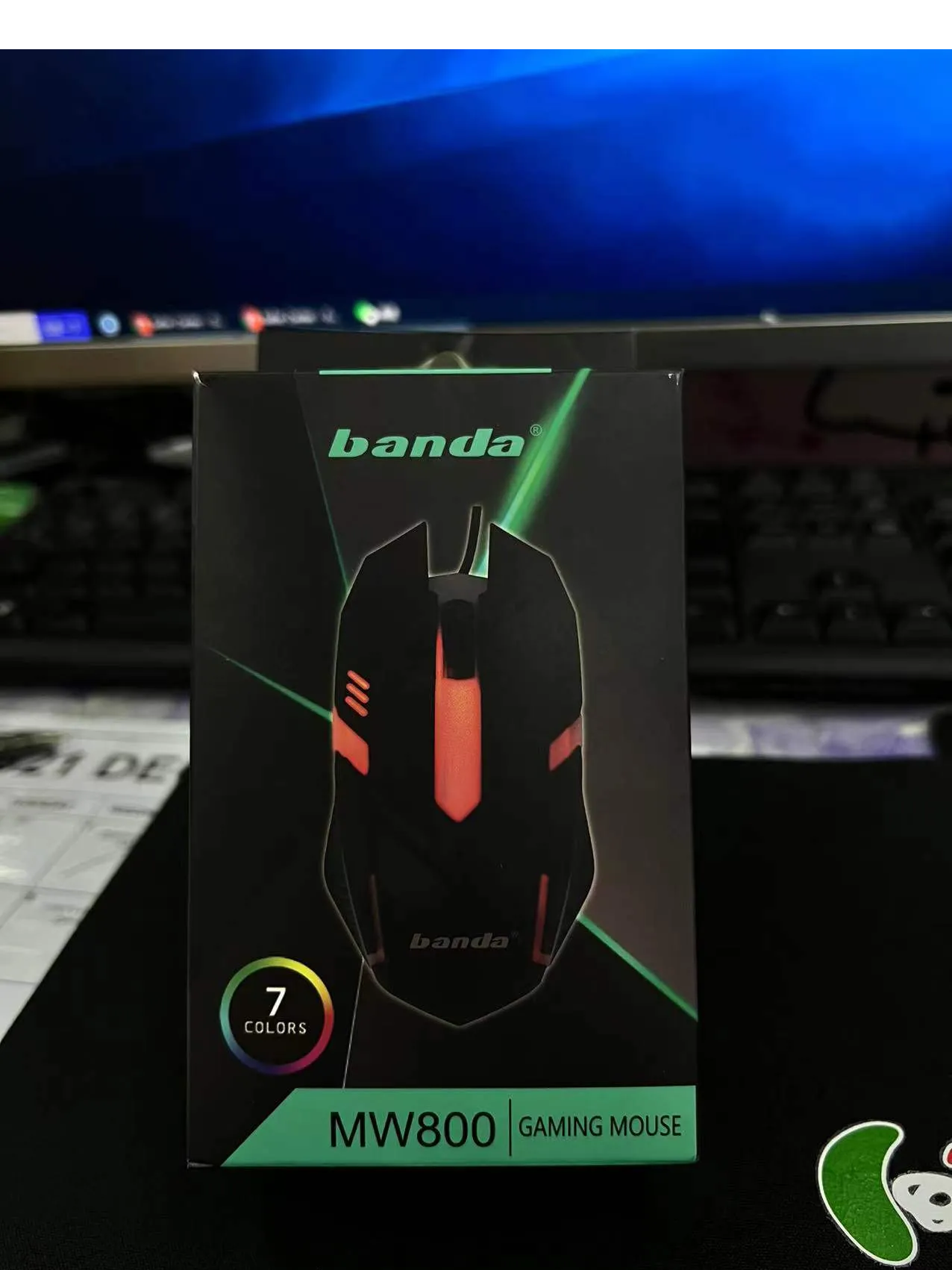 BANDA MW800 3D Gaming Mouse Wired 7 LEDcolors (Black) and Mouse Pad. 