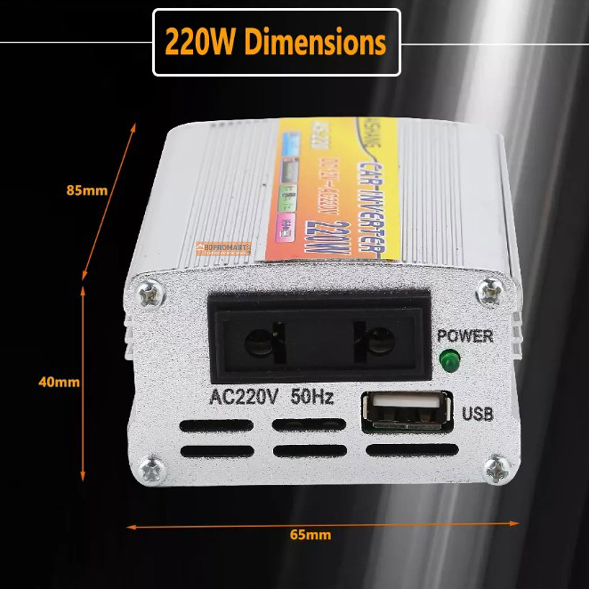 Power Inverter DC 12V to AC 220V 220 Watt Modified Sine Wave 220w Inverter. 
