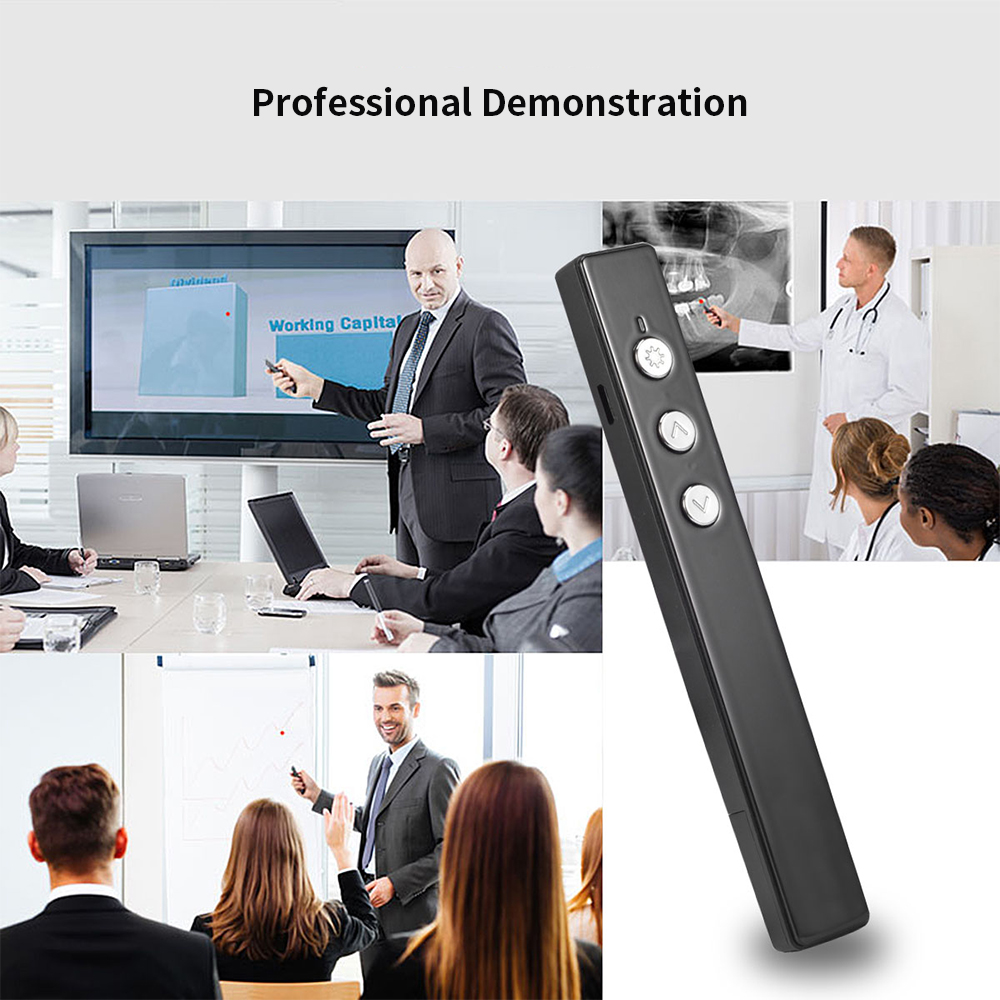 PPT Flip Pen Wireless Presenter PPT Clicker Multifunction Electronic Projection Pen Laser Flip Pen Remote Control PR-20 White. 
