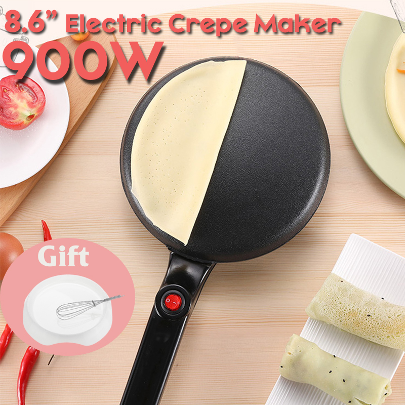 Electric Crepe Maker Baking Pizza Machine Portable Pancakes Pan Non
