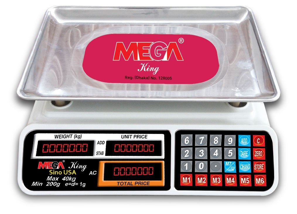Mega Digital Weighing Scales 40 KG - Multi Color King. 