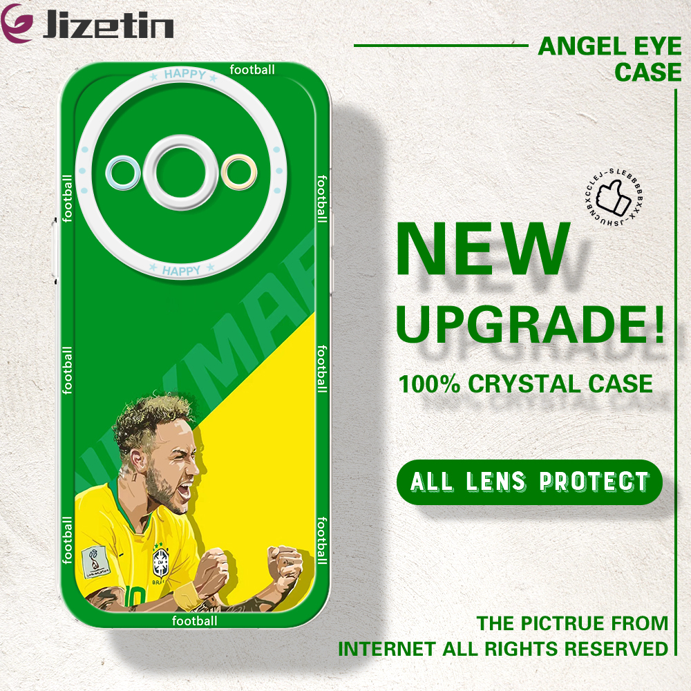Jizetin for Redmi A3 A3x Back Cover Crystal Transparent Neymar Star Soft Full Camera Cover Protection Phone Cases