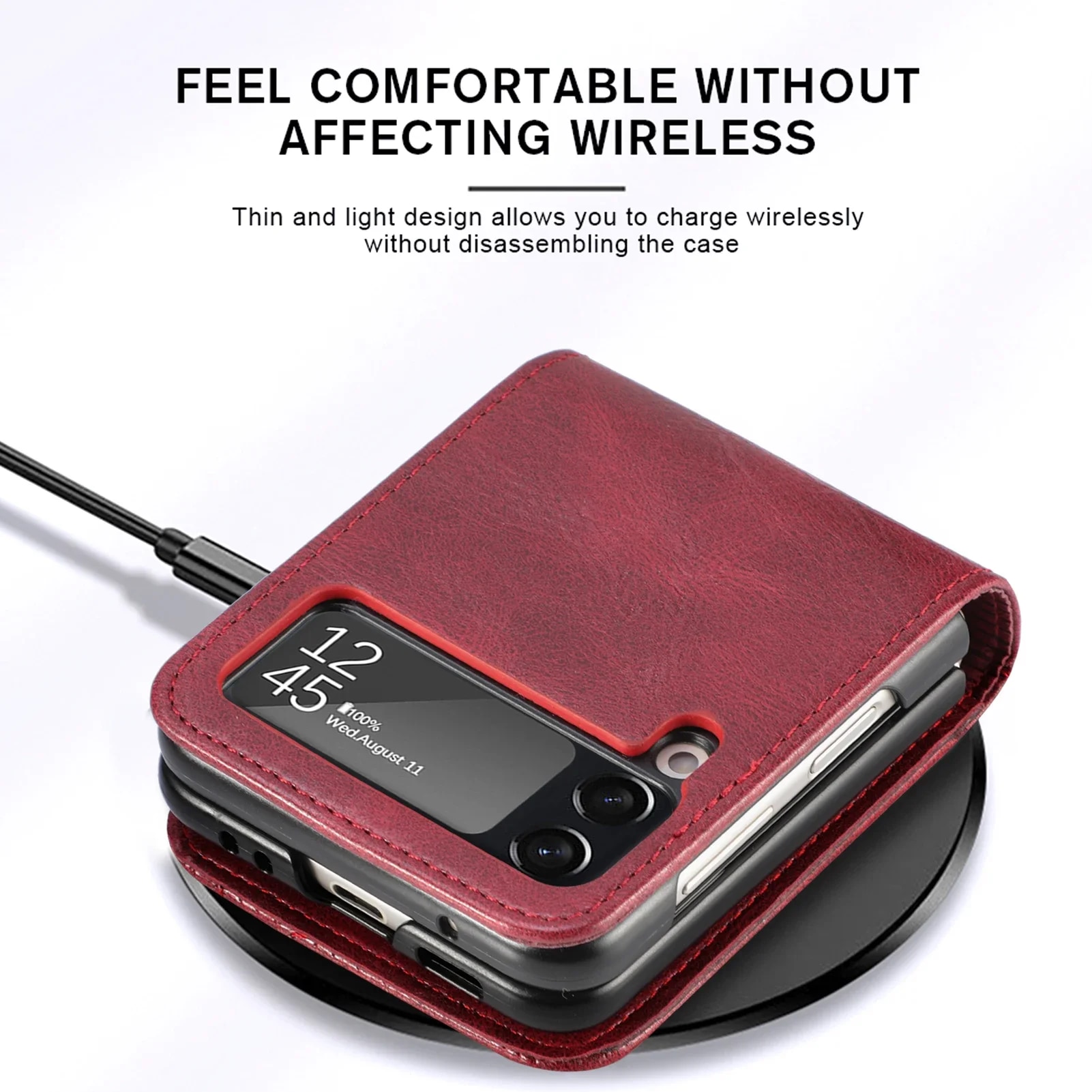 Plain Slim Leather Wallet Bag Case for Samsung Galaxy Z Flip 3 5 Flip5 Flip4 Flip3 5G Flip 4 2 flip2 Card Slot Cover Cases Solo Yolo. 