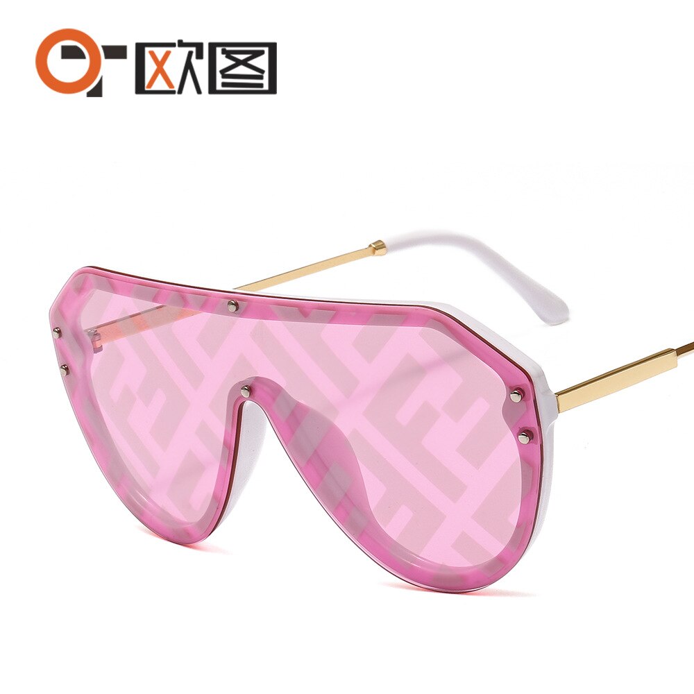 【happy one】black-teanew arrival women big oval fashion fendii sunglasses oversized festival oculos de sol feminino. 