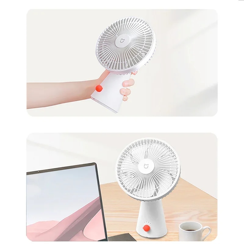 XIAOMI Mijia Portable Desk Fan USB Rechargeable Handheld Mini Electric Fans Cordless Air Cooling Small Fan 4 Gears Speed. 