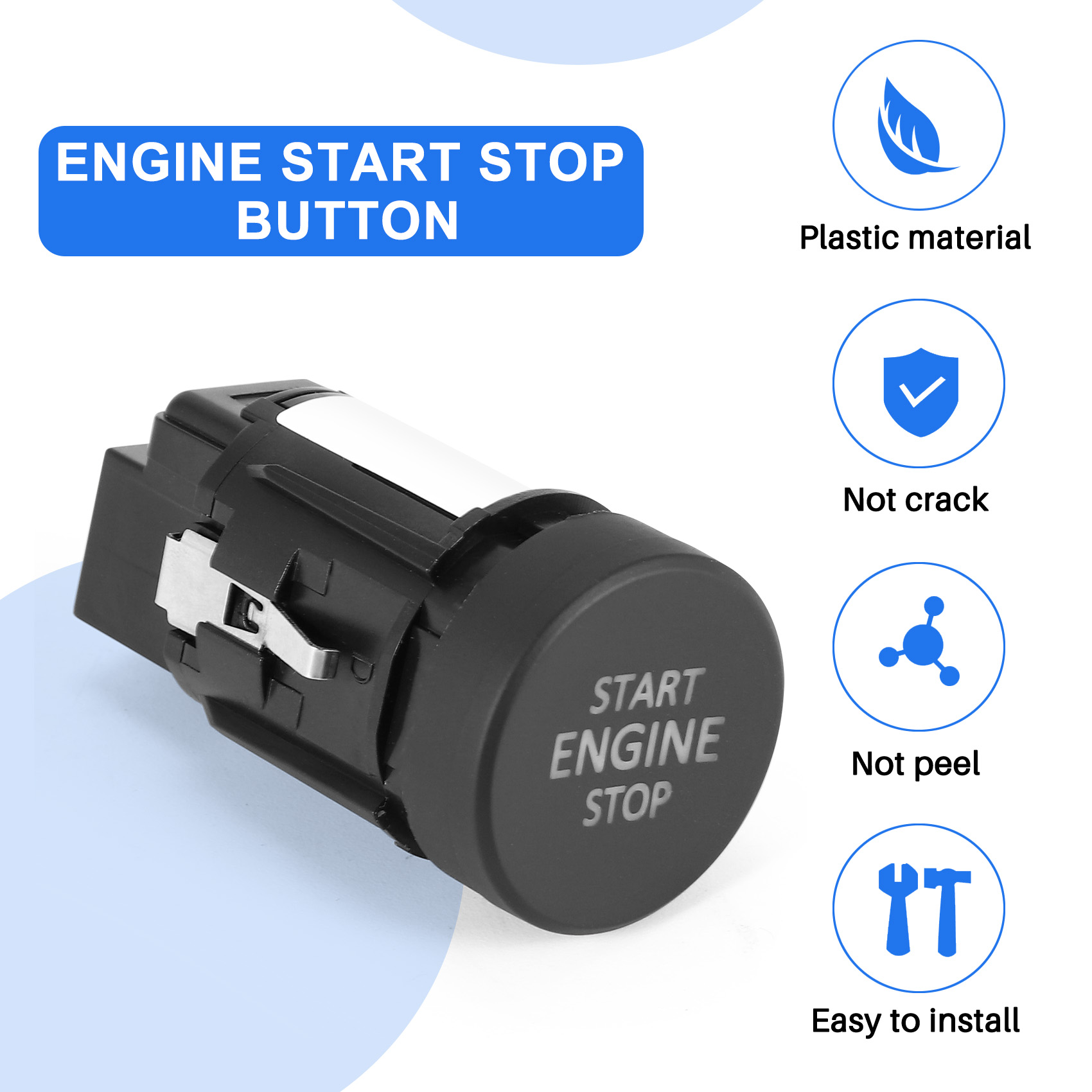 Car Engine Start Stop Button Switch One-Key Start Button for Skoda Octavia 2017-2020 5ED905217. 