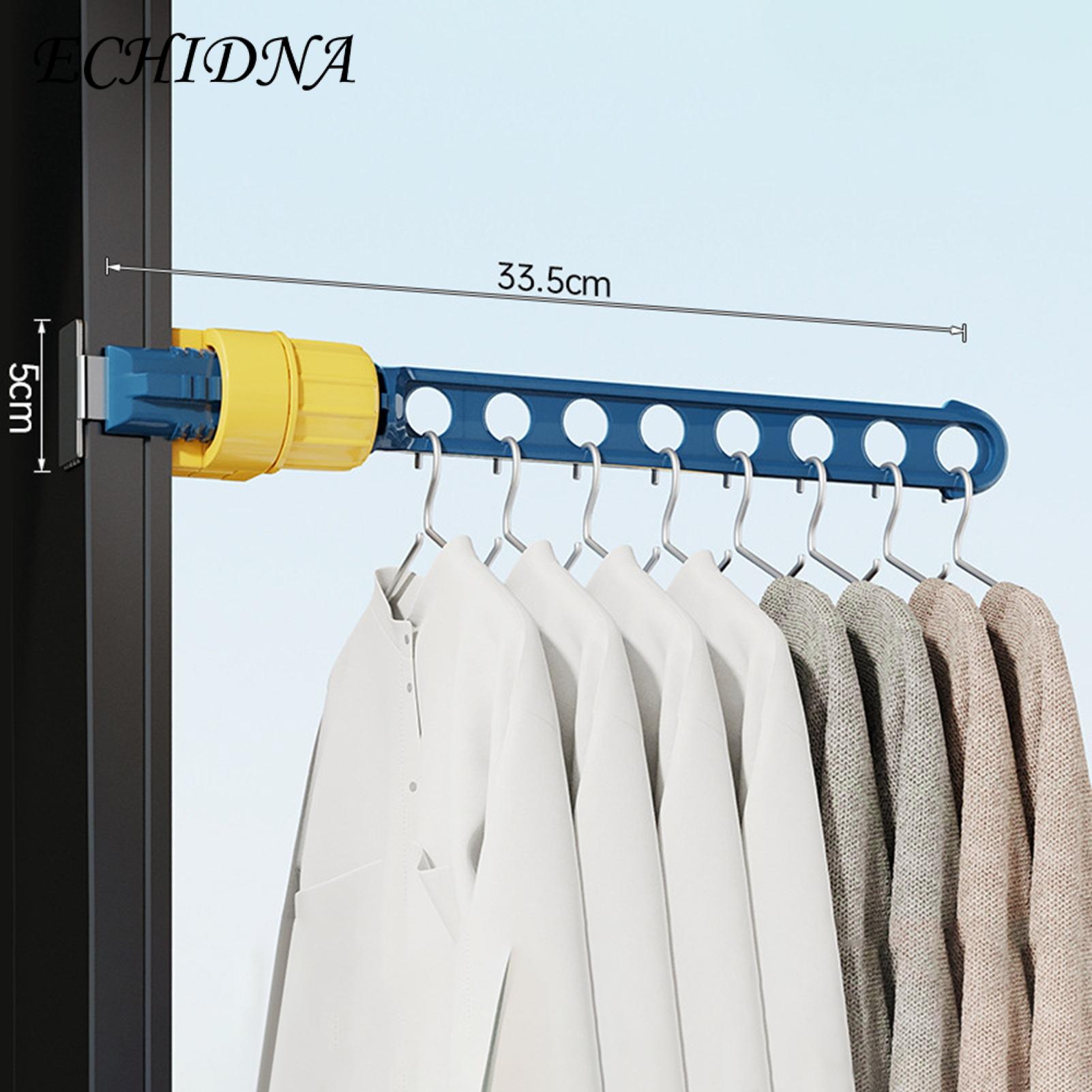 Heavy Duty Clothes Rack Portable Adjustable Clothes Hanger Rack Heavy Duty Travel Drying Holder for Window Frame Mount 8-hole Organizer Multi-holes Clothes Rack. 