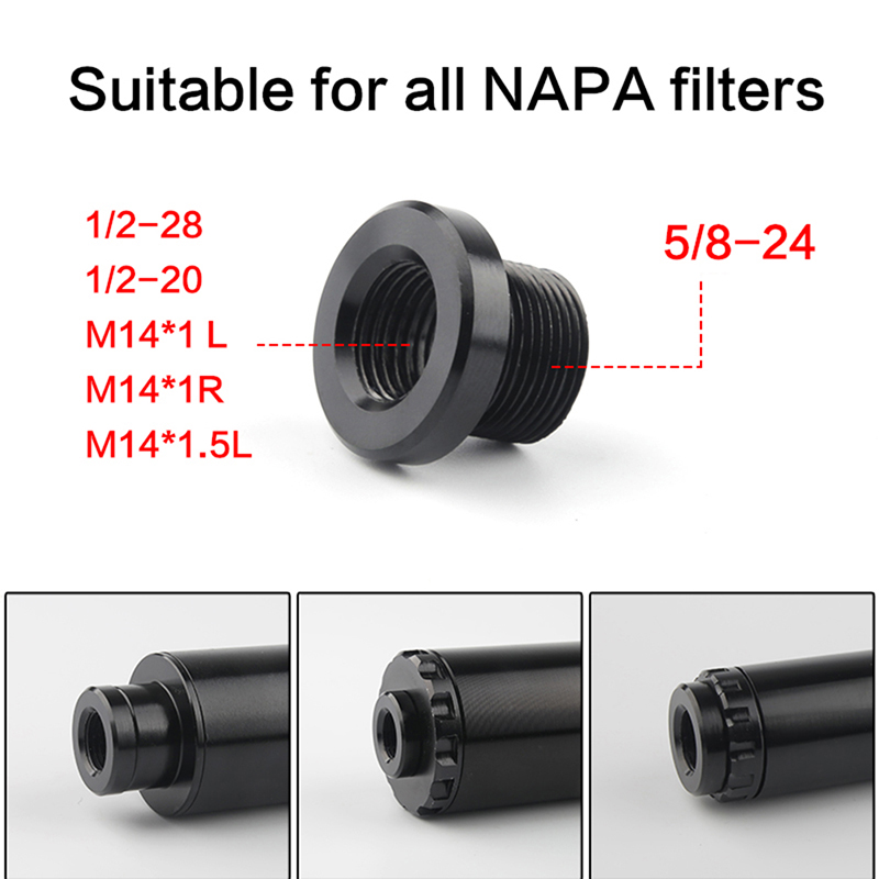 1PC of 5/8" x 24 to 1/2-28 to M14x1 to M14x1.5 For Barrel Thread Adapter. 