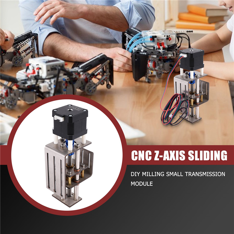 CNC Z-Axis Sliding Table CNC Router Kit DIY Milling Small Transmission Module 100mm Distance Wood Z Axis Motor. 