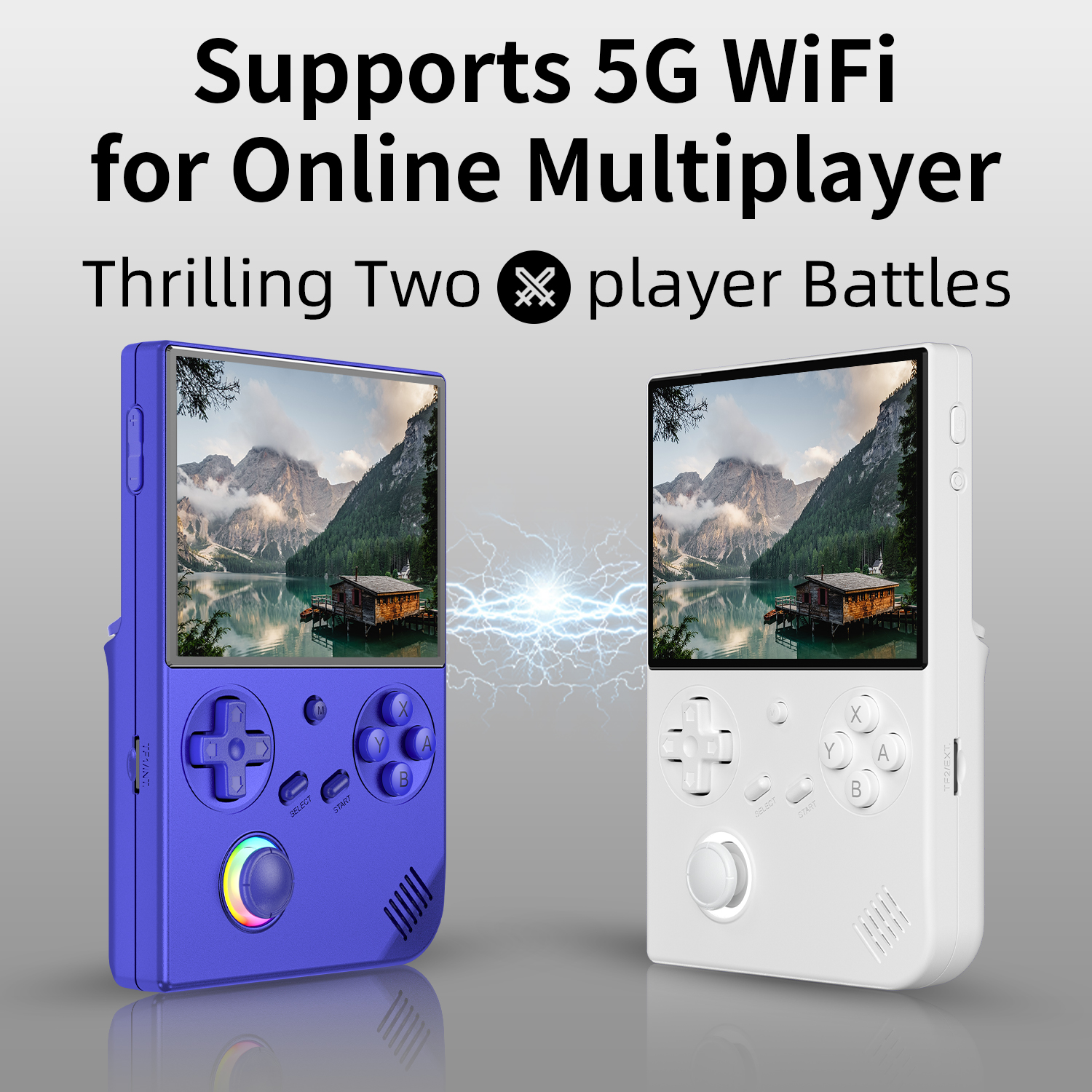 ANBERNIC RG 40XXV Retro Handheld Game Console 4.0 inch 640*480 IPS Screen Linux 64bit System With RGB Light 64G Card 5000+ Games. 
