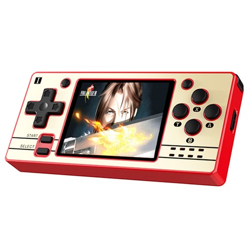 Powkiddy Q20 Mini Handheld Video Game Consoles Open Source Retro 2.4 Inch IPS Screen PS1 Game Player 64GB - Red. 