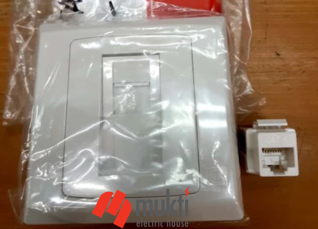MK Made in Singapore SLIMLINE PLUS Internet RJ45 Cat 6 Switch Socket Network Plug Cat6 RJ 45. 