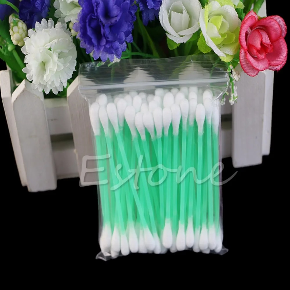 【NEW】 100Pcs New Disposable Cotton Swab Applicator Q-Tip Swabs Plastic Handle Sturdy #UY283#. 