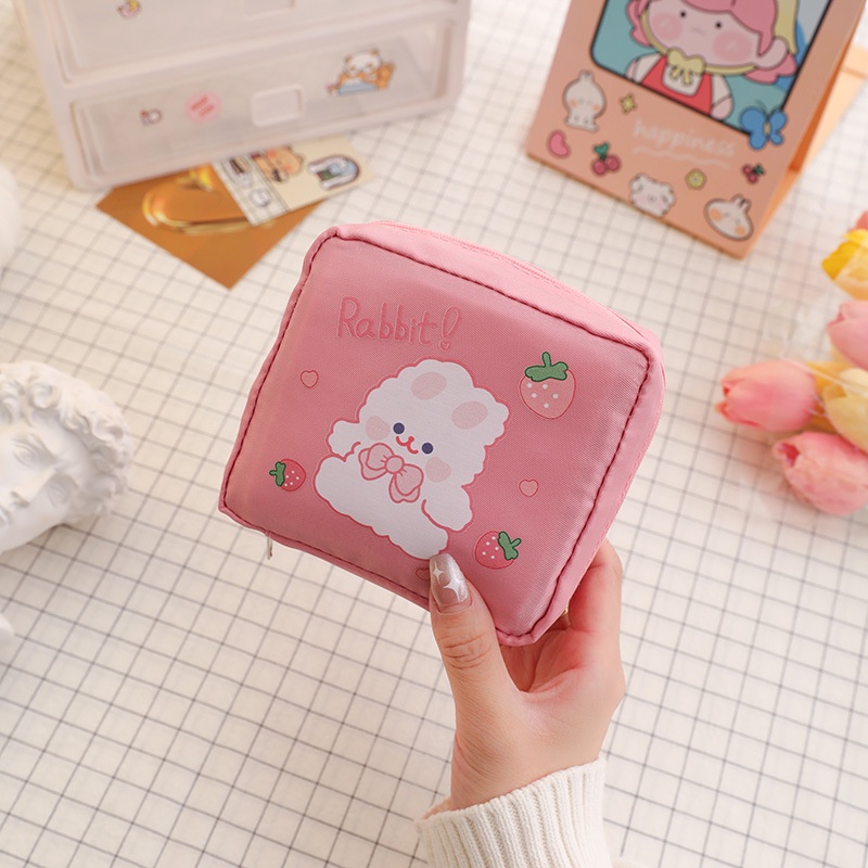 (New) cartoon aniary napkin bag portable torage bag cute girl large-capacity adunt towel torage bag.