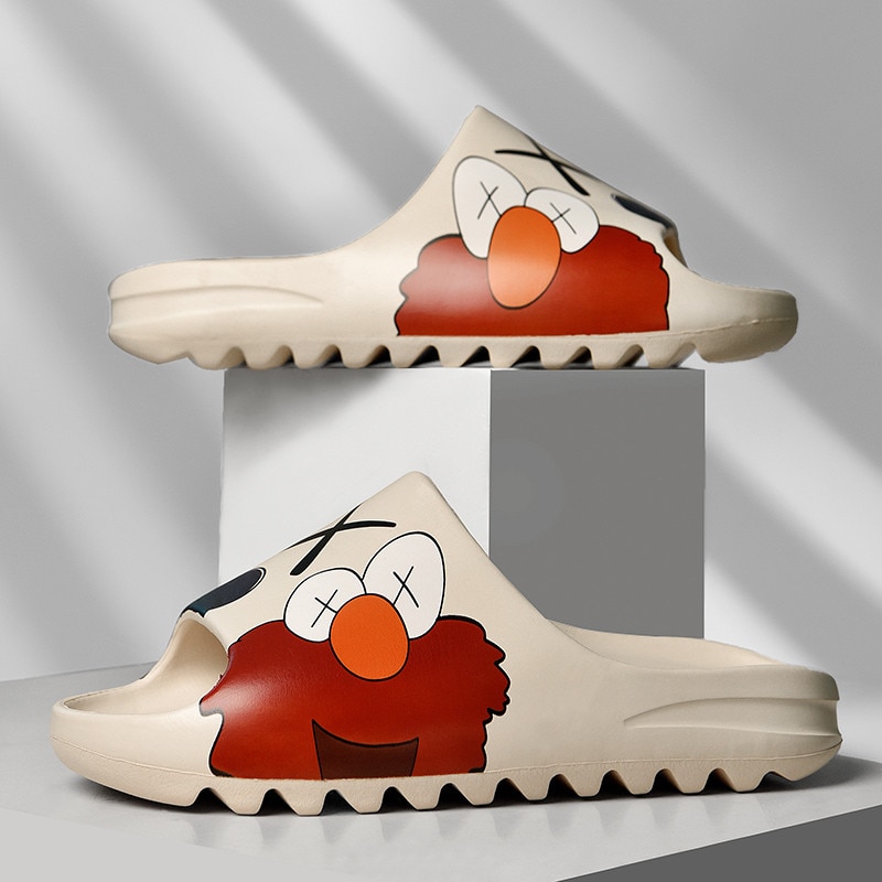 Summer Graffiti Beach Slippers Thick-soled Home Bathroom Non-slip Shoe Casual Fashion Unisex Slippers