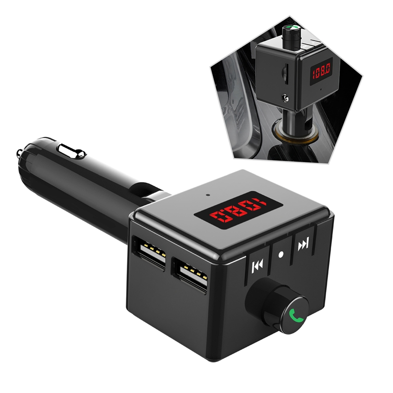 (New)BS6 Wireless Car Bluetooth Aux Interface MP3 Player Swivel USB Port Charger. 