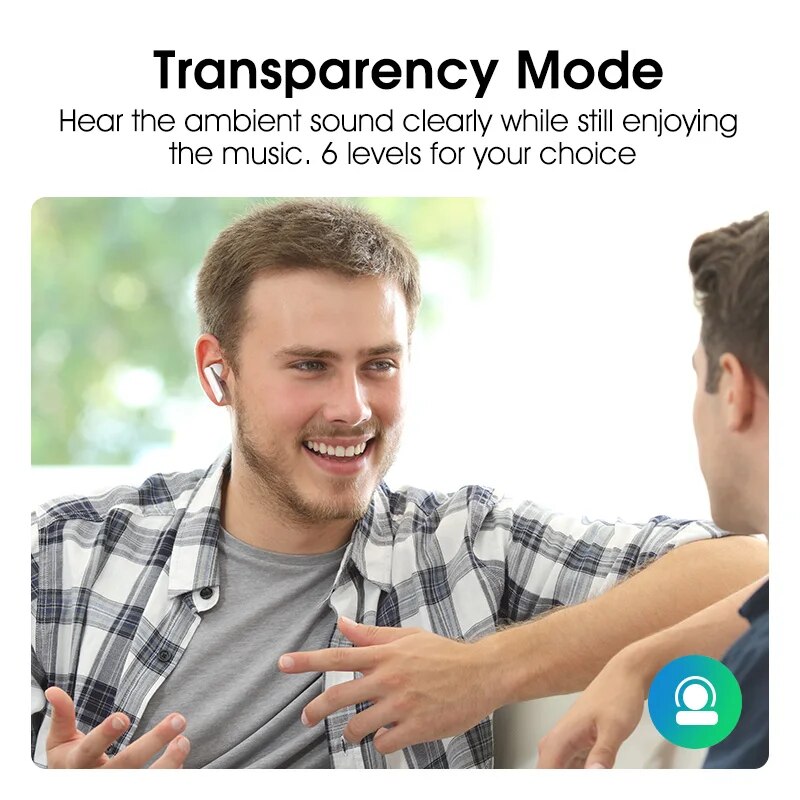 QCY HT05 ANC Wireless TWS Bluetooth 5.2 Earphones 40dB Active Noise Cancellation Headset in-Ear Mics Handfree Phone Earbuds. 