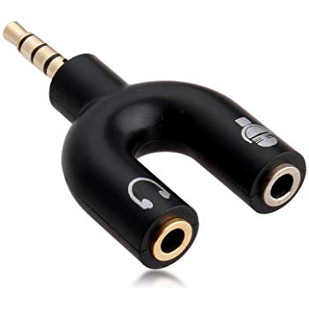 U-Shape Smartphone 3.5mm Audio Splitter For Headphone And Microphone